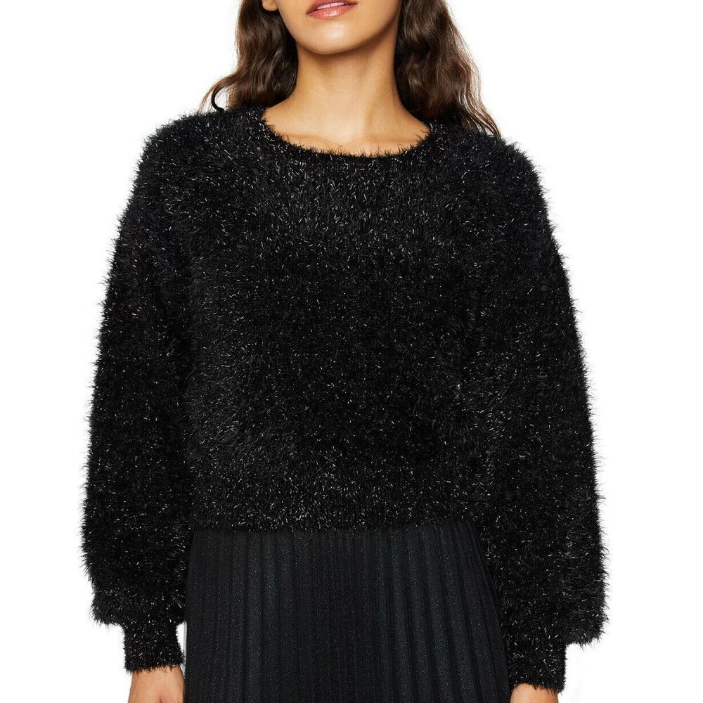 Jr344 lucy paris black juniors' sparkle sweater size XS